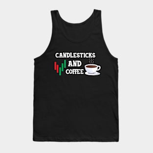 Trader - Candlesticks and Coffee Tank Top